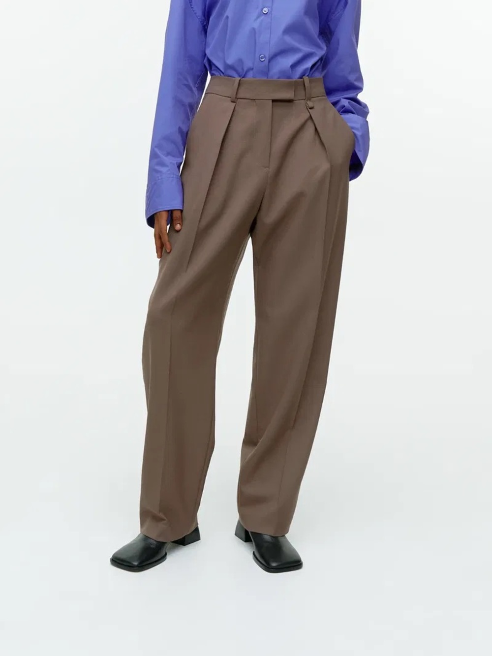 Arket “hopsack” wool tapered trousers